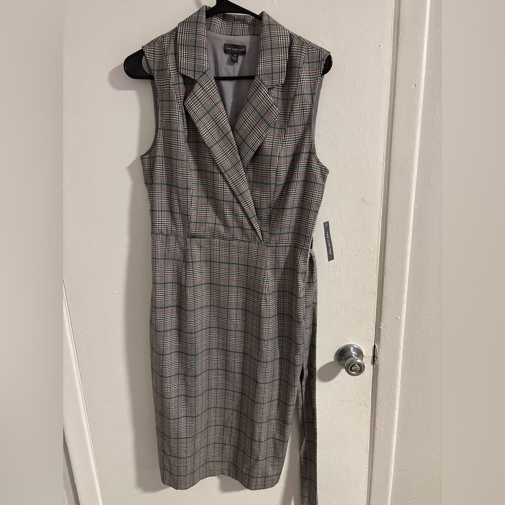 The Limited Plaid Wrap Sheath Dress Medium Sleeveless Career Office Dress
(1143)